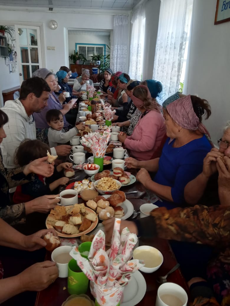 Charity lunch at a Harvest Festival.