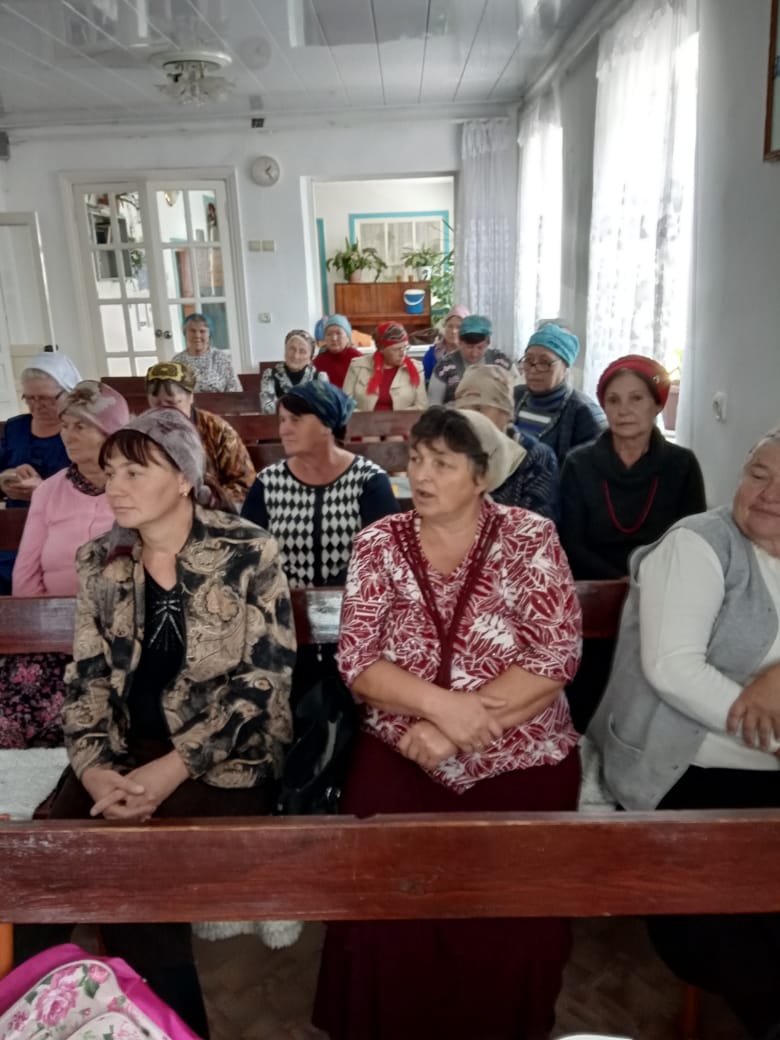 Women's meeting at the House of Prayer.