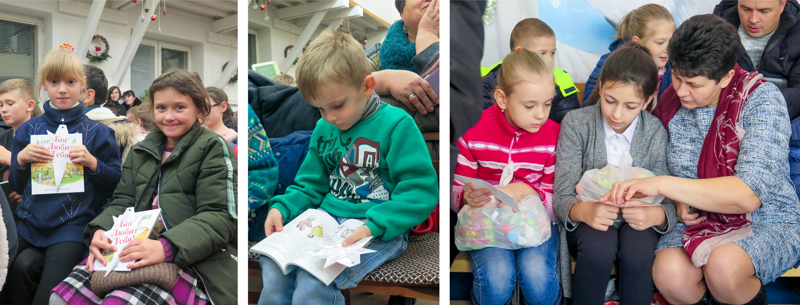 Children at SGA-sponsored Christmas outreaches in the former Soviet Union.