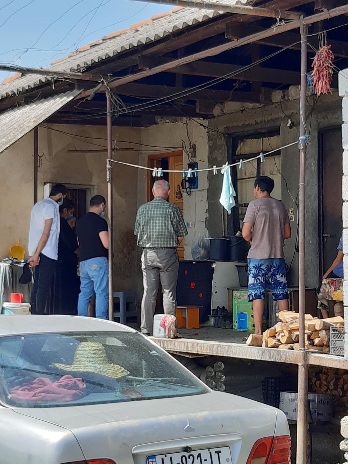 Delivering aid to families in Georgia.