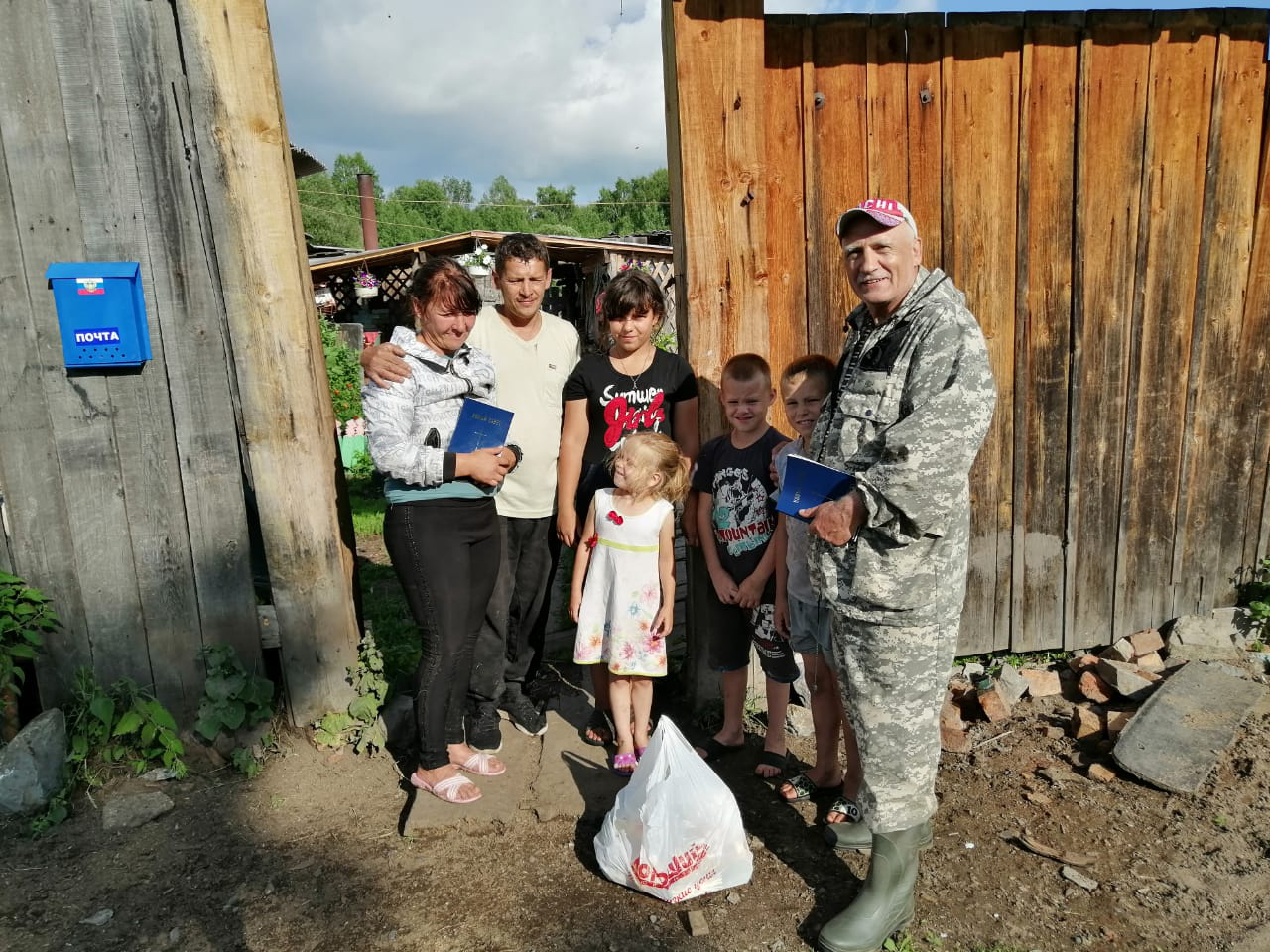 Visiting families on the river.