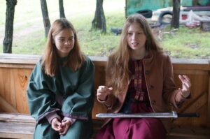 Katya (right) enjoyed the close Christian fellowship.