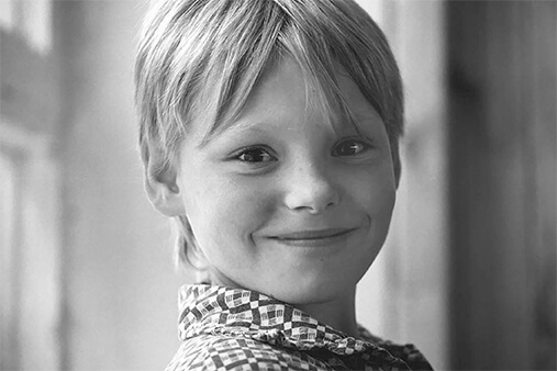 Kid Smiling Bw Photo