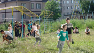 Children playing during the camp.