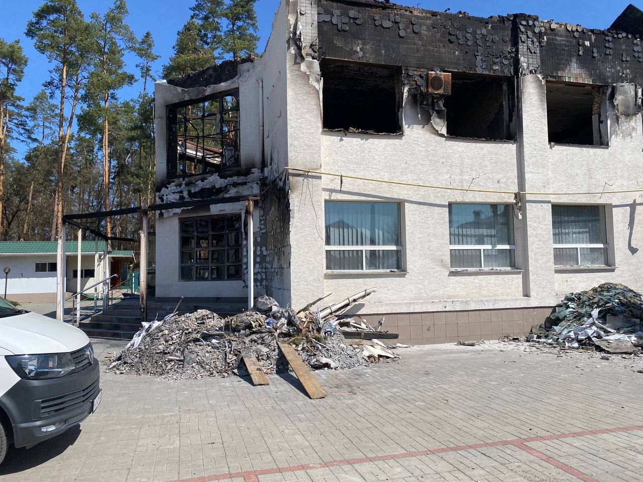 Irpen Seminary was hit by 50 mortar rounds.