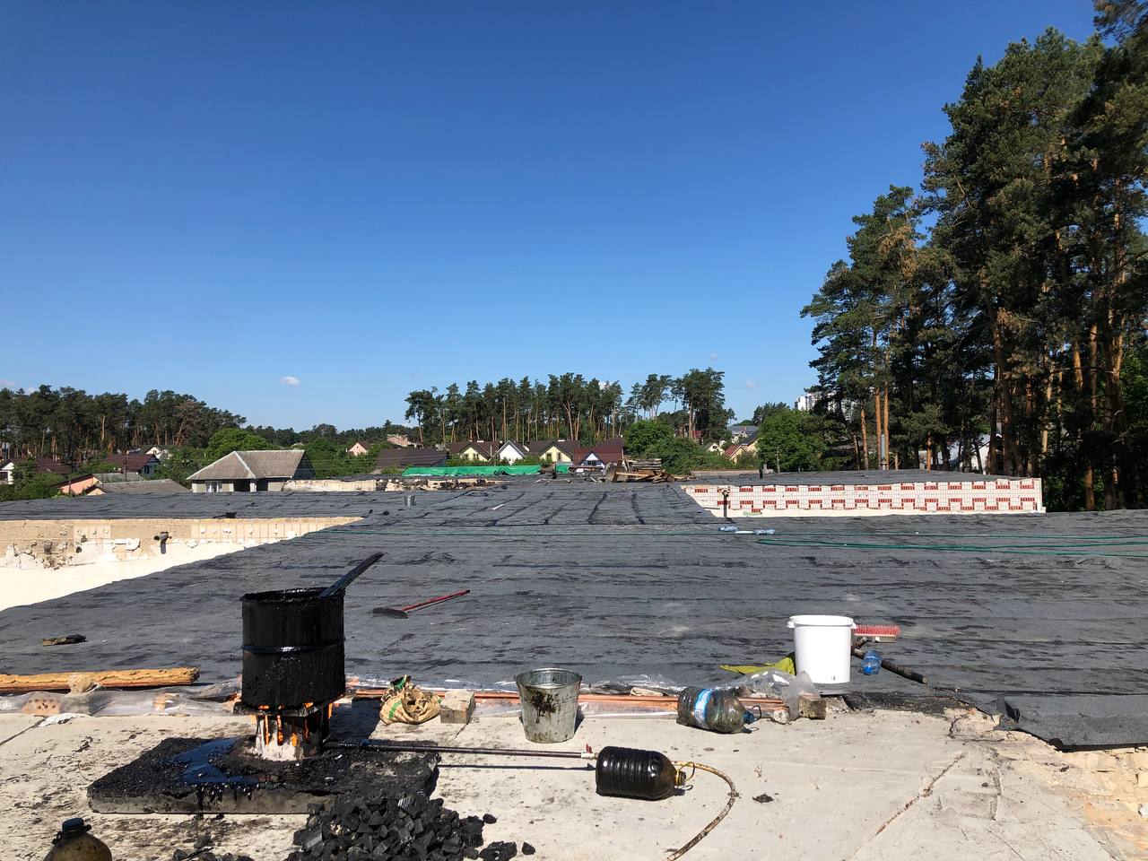 With the help of volunteers, the debris has been cleared and the roof sealed.