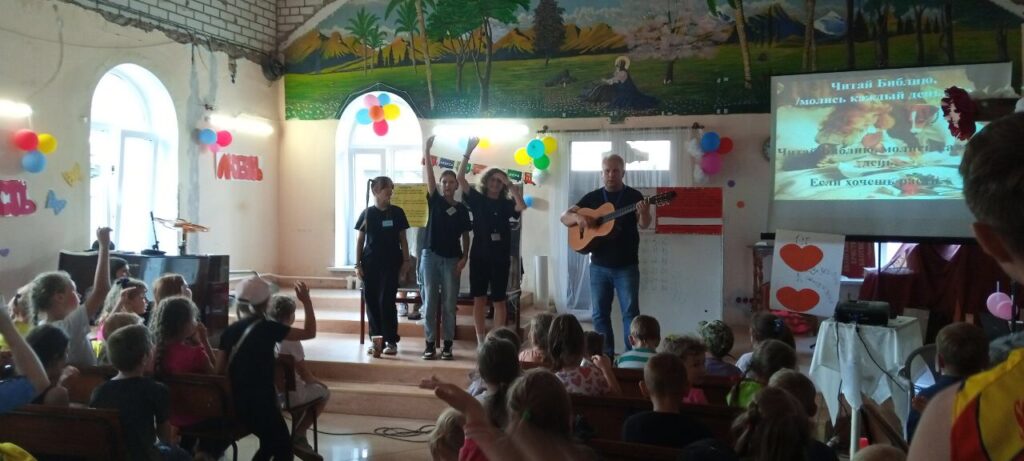 Singing together during the VBS.