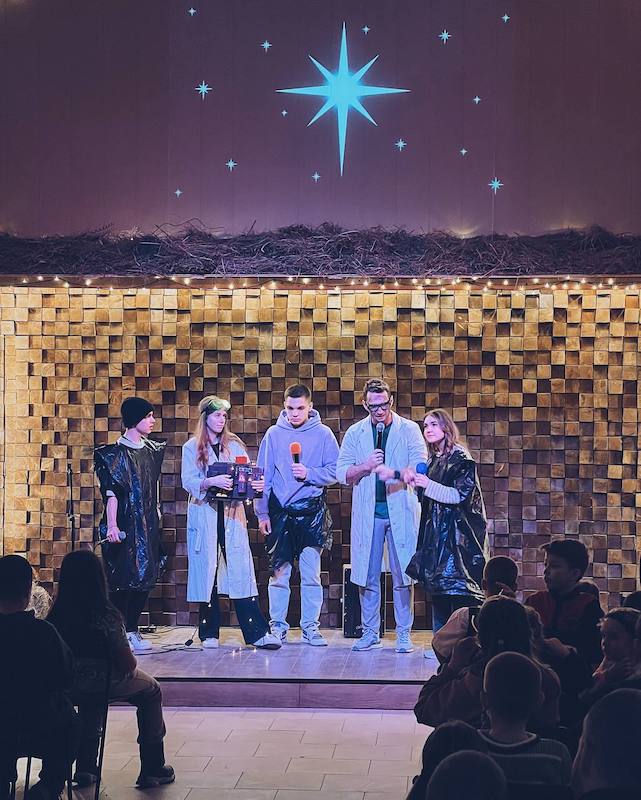 Christmas celebration at the church.