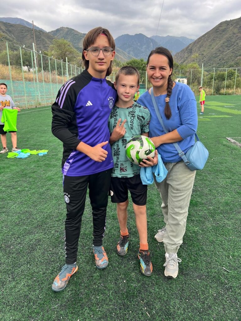 Sasha at the soccer camp.