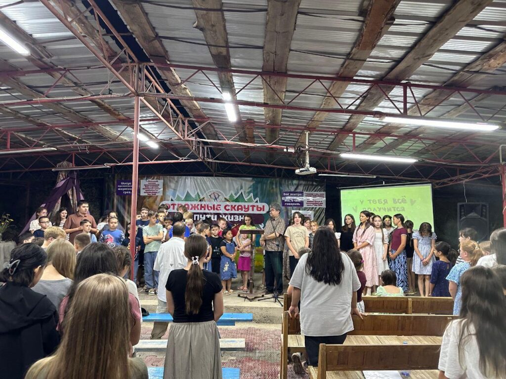 Meeting at the camp.