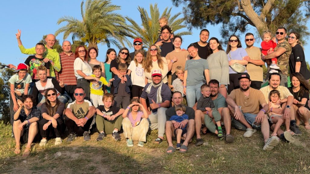 Families at the family camp.