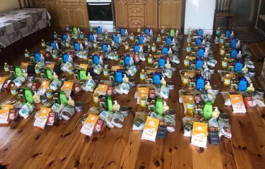 Multiple bags of food