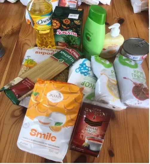 Package with basic essential items